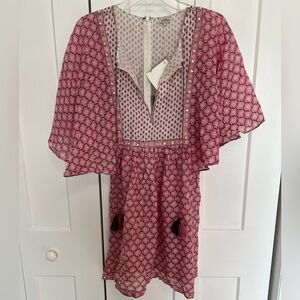 Talitha Pink and White Geometric Dress